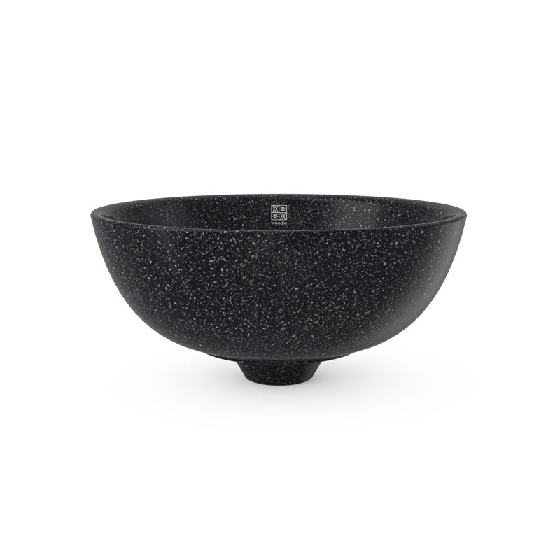 Woodio Soft40 15.75'' Wood Circular Bathroom Sink, Char