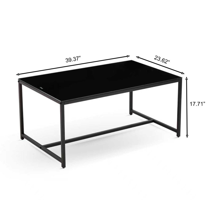 Table de bout rectangulaire en verre