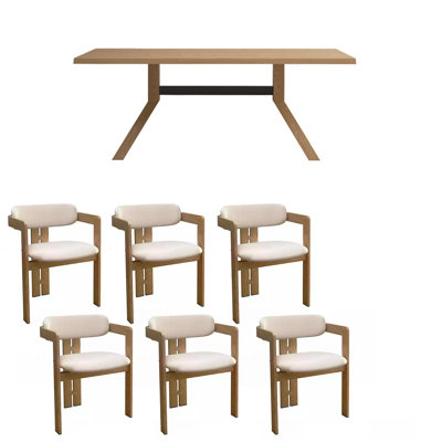 Solid wood simple dining chair combination