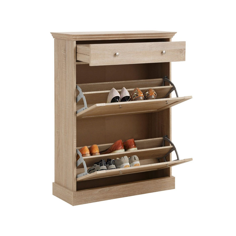 Bruce 12 Pair Shoe Storage Cabinet, Sonoma Oak