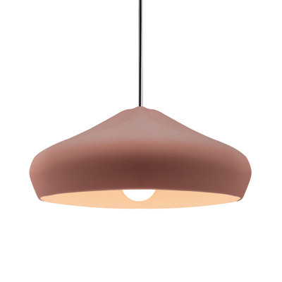 Radiance - Crease 1-Light Pendant - Canyon Clay - Dark Bronze - 15.25"W x 6.5"H - Replaceable Bulb - Rigid Stem