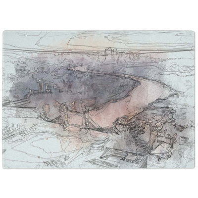 Tempered Glass Sunrise over London Chopping Board