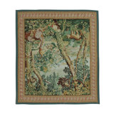 Hand-Knotted High-Quality Green/Caramel/Beige Area Rug