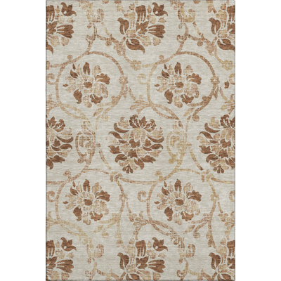 Premium Machine Washable Prisco Terracotta Rug