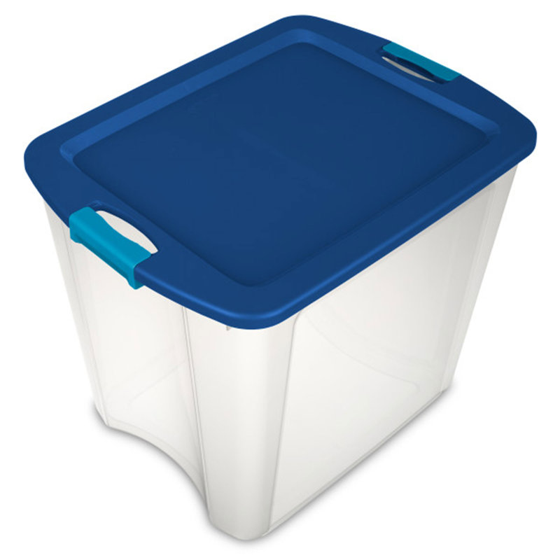 Loquet et porte 12 gallons Sterilite, Bleu / Blanc, Paquet de 8, 106 Quart