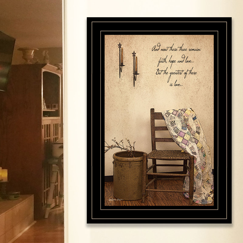 These Three Remain Framed Wall Art for Living Room, Home Wall Décor by Susan Boyer, White Framed