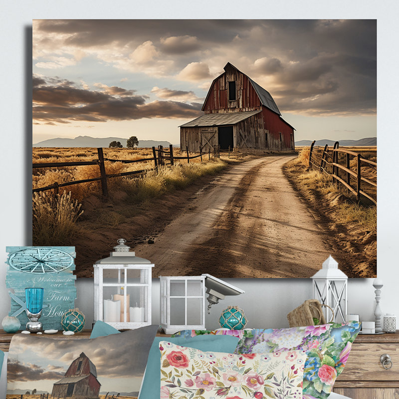 Barns Rustic Charm II - reproduction de ferme sur métal, H 16 po x l 32 po
