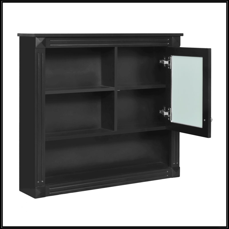 Armoire murale 32 po avec miroir, Black