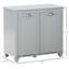 Armoire de rangement grise pour la salle de bain, panier à linge inclinable avec deux compartiments - spacieuse pour les articles, faite, finition à l'eau, conception de surmatelas, l 30 po x P 15,89 po H 27,5 po