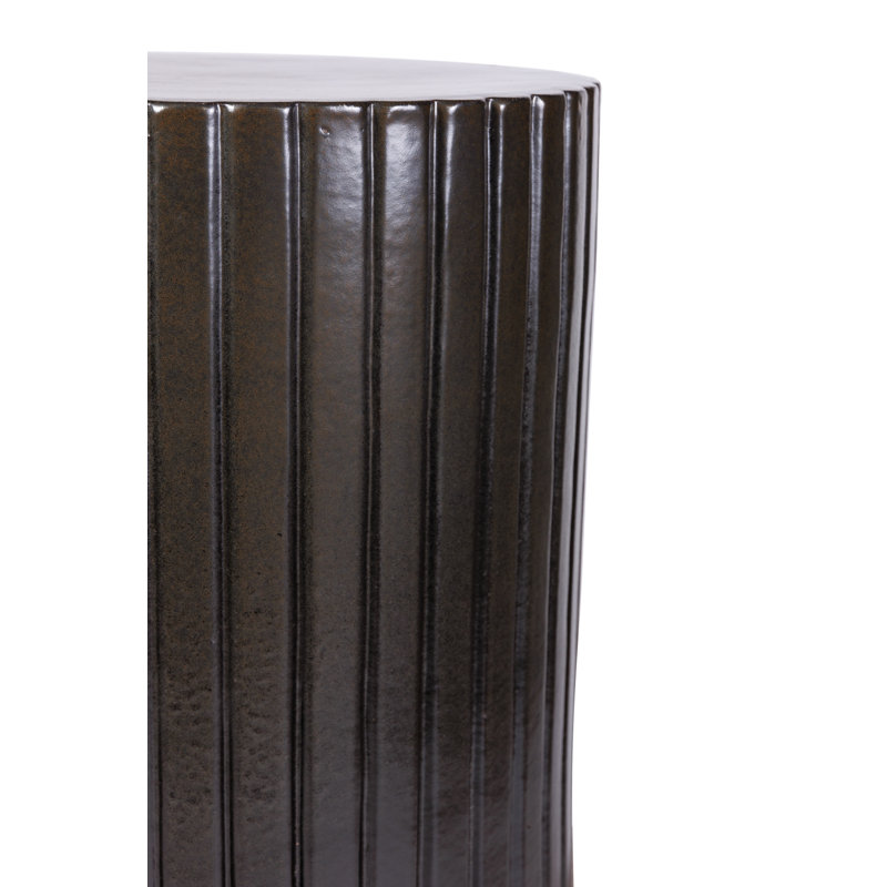 Flute Outdoor Round Side Table, Iron Semi-Gloss