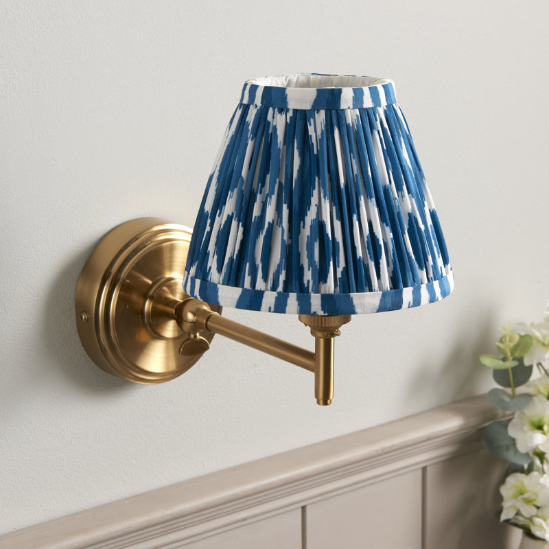Step Fold Armed Sconce, Blue/White