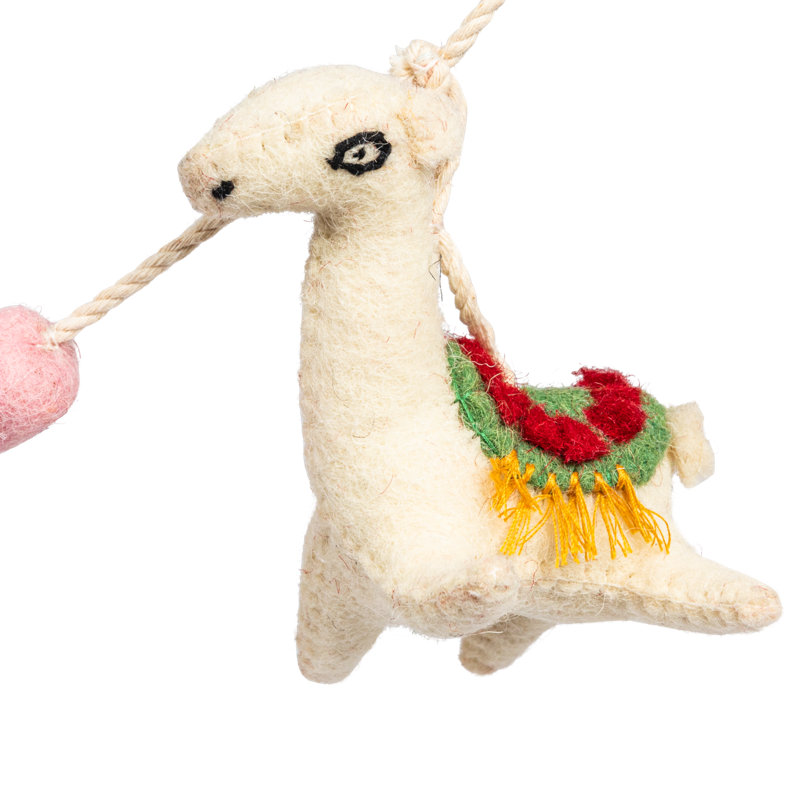 Guirlande en feutre de laine multicolore