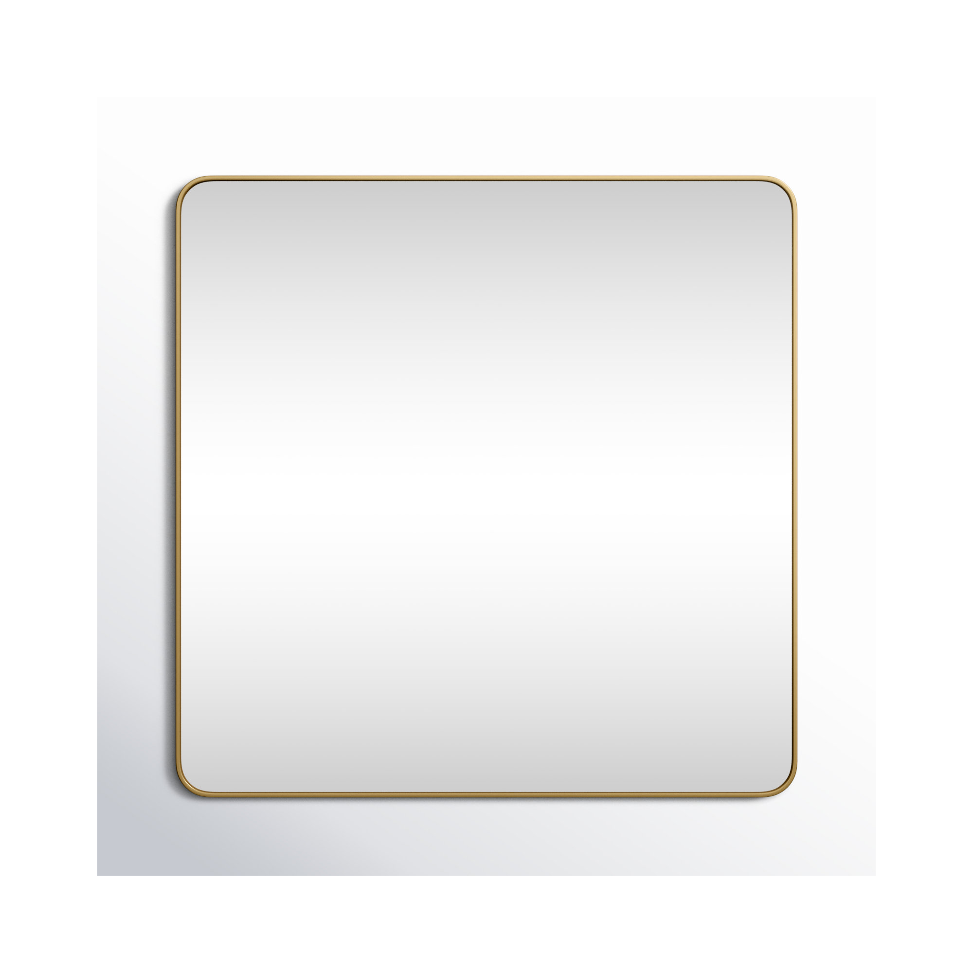 Metal Square Wall Mirror, 42"  x 42" , Brass