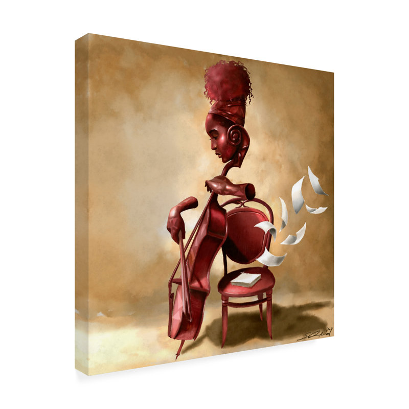 The Solo Cellist par Salaam Muhammad, H 14 po x l 14 po x P 2 po