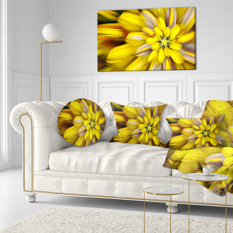 Coussin lombaire floral à grande fleur, Jaune