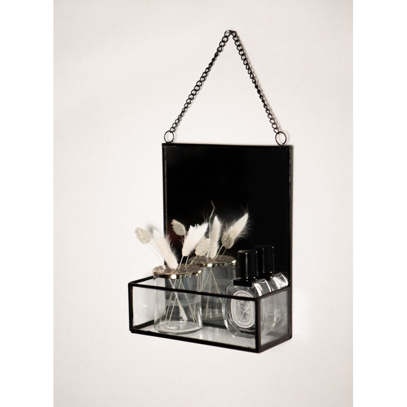 Dilan Metal Wall Mirror with Shelves
