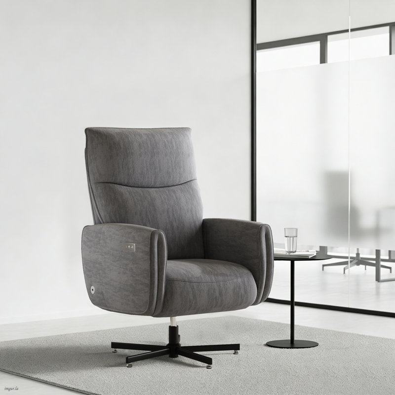 Modern style 360° Swivel Recliner Chair with USB Charging Port, Power Recliner with Adjustable Backrest and Footrest, Accent Chair for Living Room, Bedroom
