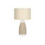 Lighting, H 27 po, lampe de table, céramique crème, abat-jour beige, contemporain