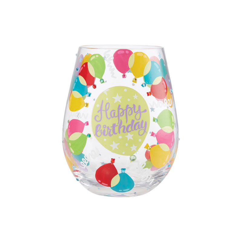 Verre à vin sans pied 4,5 po Lolita Birthday Ballons