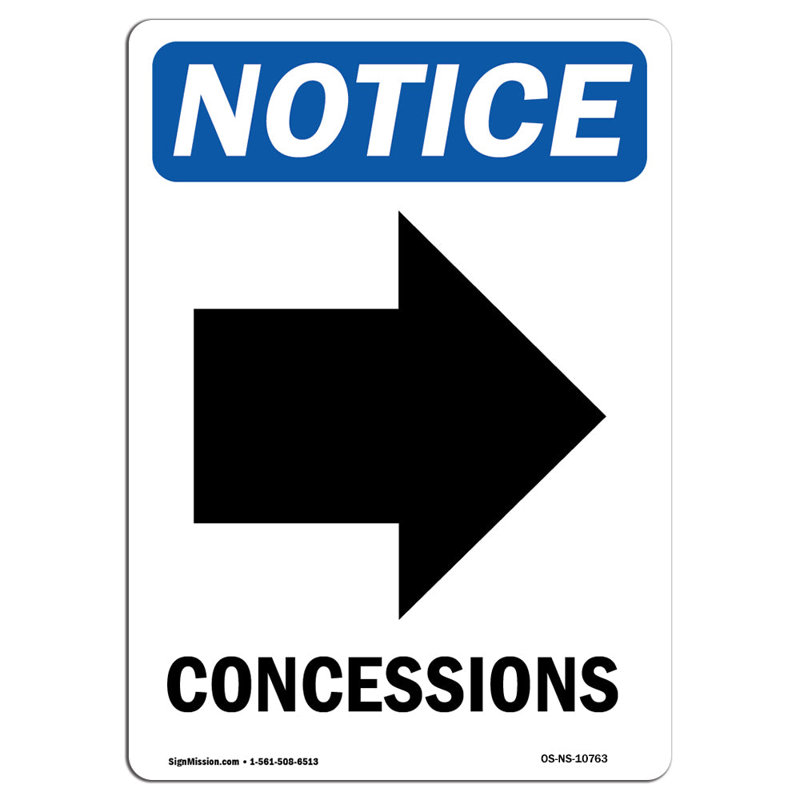 Concessions [Right Arrow] Sign