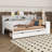 Vrishin Wooden Full Size Multi-functional Bed with Two Storage Drawers and Study Desk-1628985908