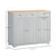 HOMCOM Sideboard with Rubber Wood Top, Kitchen Cupboard, 3 Doors-1674455233