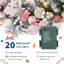 Couronne de Noël 24 pouces avec nœud rose, décorations de Noël artificielles aiguilles de pin givré avec lumières DEL, rose
