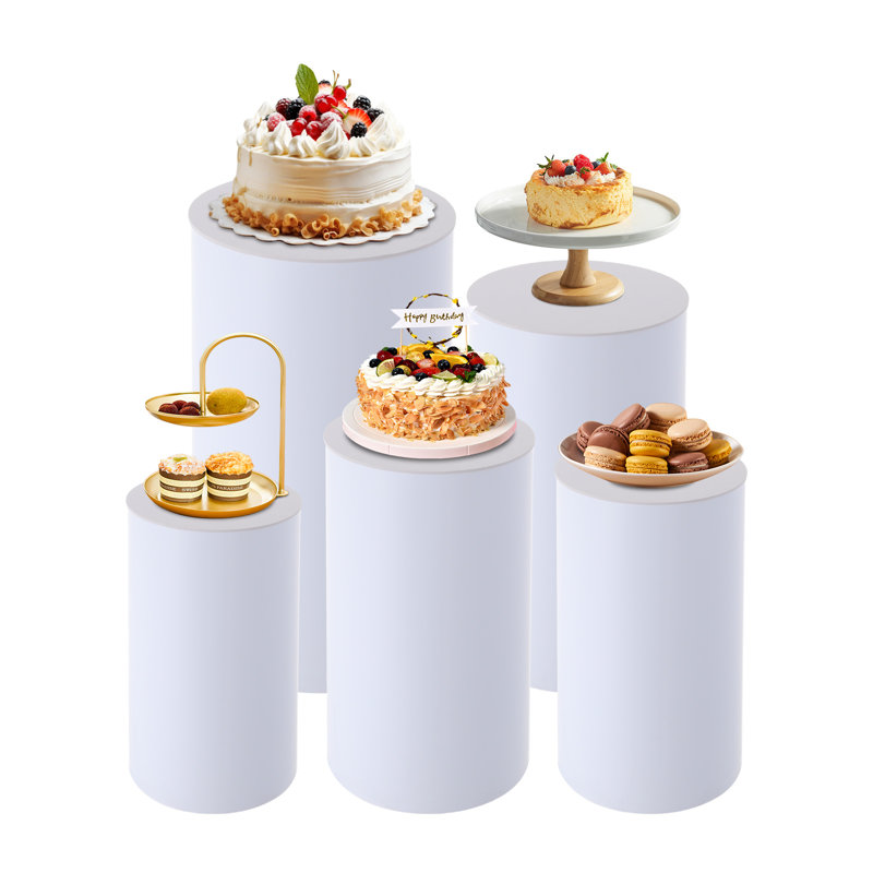 5 pièces cylindre de mariage rond, cylindre rond pour les fêtes, cylindre rond