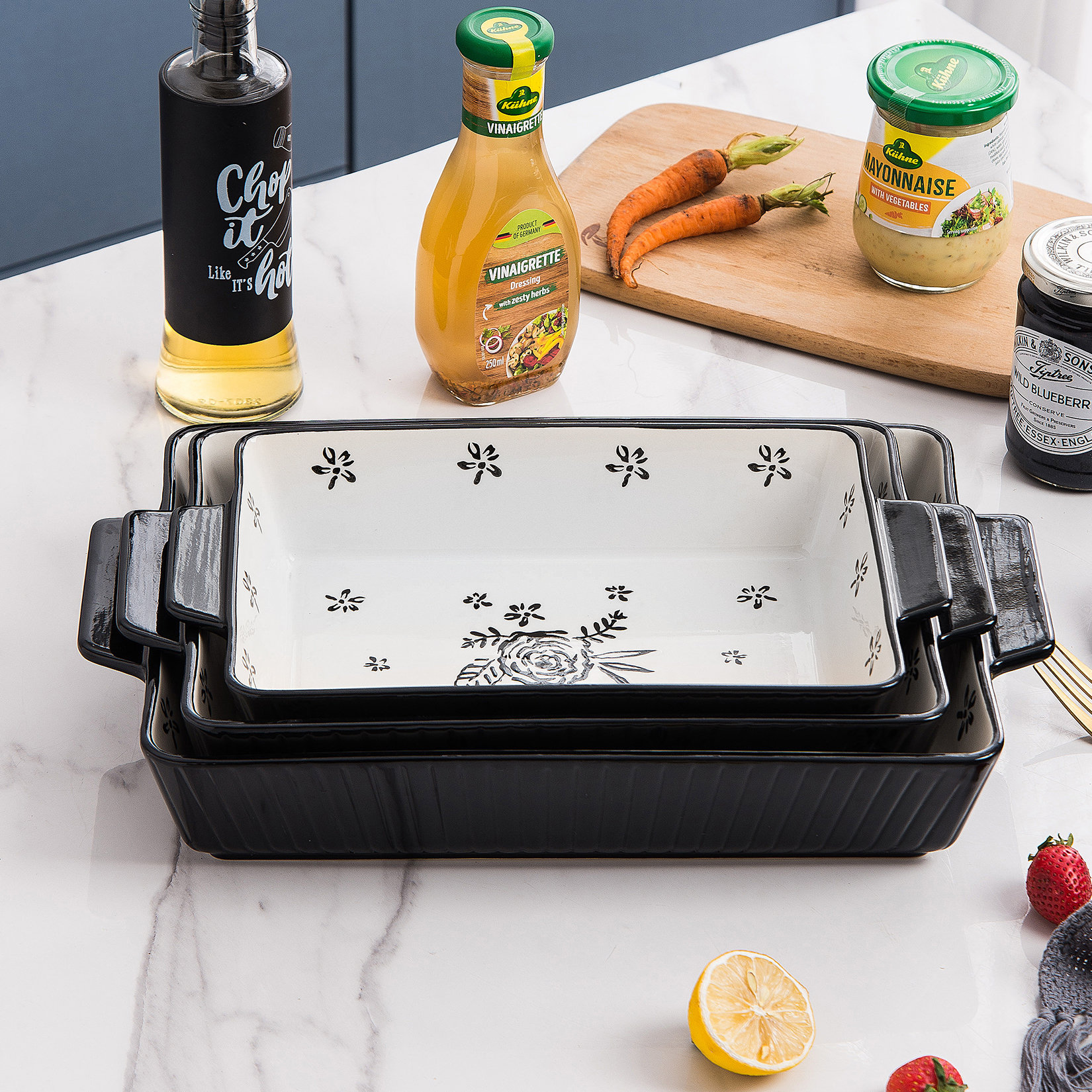 Household Enamel Baking Dish Rectangular Roasting Tin Multi-functional Baking  Pan for Kitchen Use 