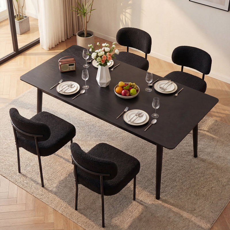 Monik 19.3'' H Tufted Upholstered Side Chair, Black
