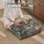 Tapis floral vert doux lavable à la machine avec envers antidérapant pour le salon et la chambre à coucher-678118293