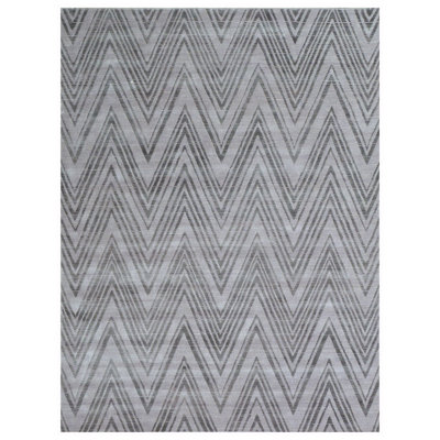 Exquisite Rugs Reflections Hand Loomed Silk Chevron Area Rug | Perigold