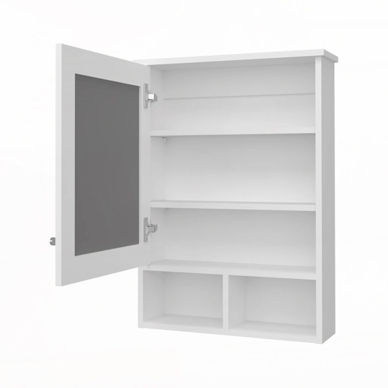 Pharmacie avec porte et miroir inclus, Blanc