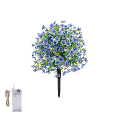  Arbres de boules topiaires artificiels à fleurs violettes brillantes avec pointes, faux arbustes d'extérieur résistants aux rayons UV, plantes de buissons florales réalistes pour le patio