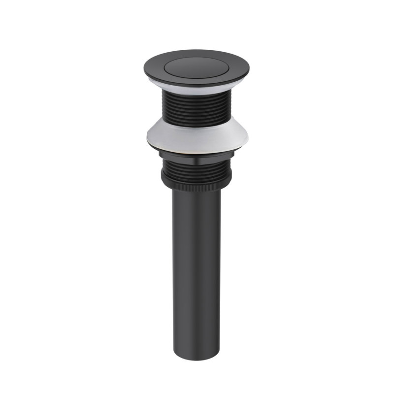 Bouchon de drain escamotable pour salle de bain, sans trop-plein, Noir mat