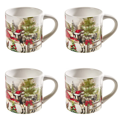  Christmas At The Farm Mug Set Of 4