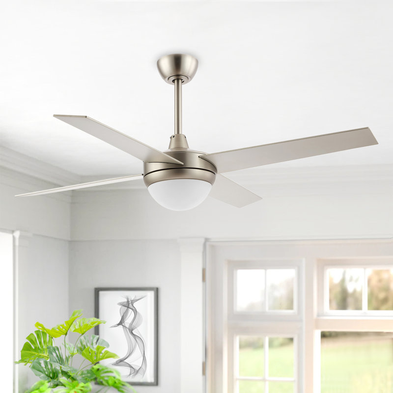 52" Haymond 4 - Blade Reversible LED Ceiling Fan with Remote Control and Light Kit