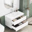 Meuble-lavabo 31,5 po avec lavabo, 2 tiroirs, fermeture douce, poignée, blanc brillant, meuble-lavabo décoratif de taille moyenne