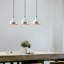 Lustre scandinave élégant, hauteur réglable, structure en métal argenté, 44,5 po x 7,1 po | 3 x douilles E27 de 40 W maximum | Certifié IP20, idéal pour le salon ou la salle à manger | Conception élégante avec câble d'une longueur de 35,4 pouces-906854843