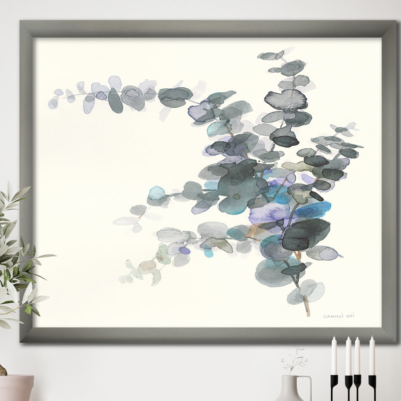 « gris aquarelle fleur iii »-reproduction d’image sur toile, H 16 po x l 16 po x P 1 po, Cadre argenté