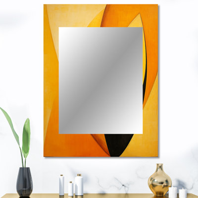 Amber Arcs Mango Fruit - grand miroir de fruits, décor de miroir mural traditionnel unique, impression d'art en métal