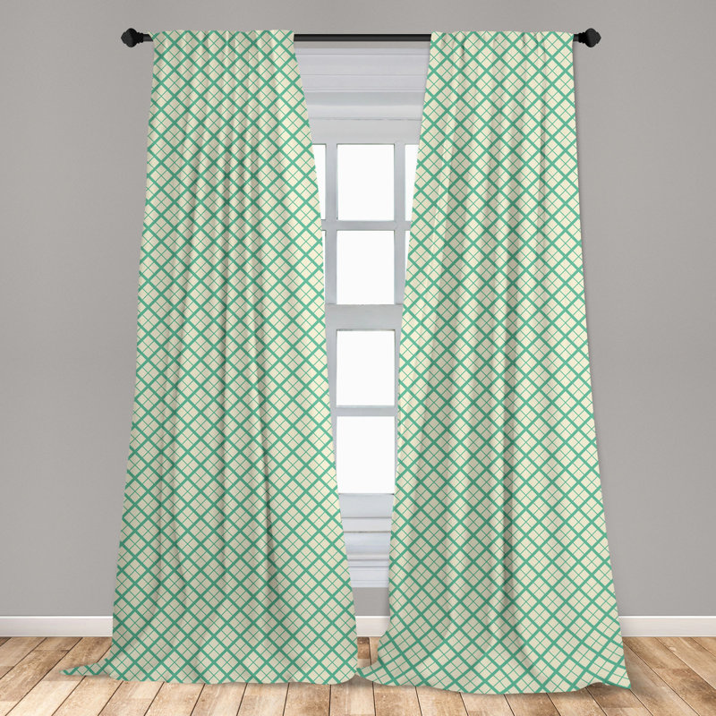 Geometric Semi-Sheer Rod Pocket Curtain Panels, 28" x 63"