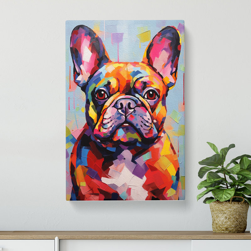 French Bulldog Contemporary - Wrapped Canvas, 76cm H x 50cm W x 3cm D