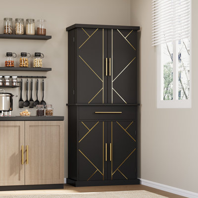Awad 72" H Kitchen Pantry Cabinet with Drawer & Adjustable Shelf
