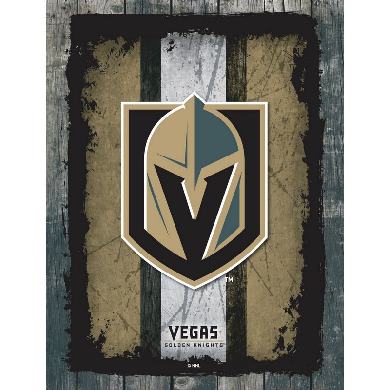 NHL Team Logo, reproduction sur toile tendue, Golden Knights de Las Vegas, H 32 po x l 24 po x p 1 po