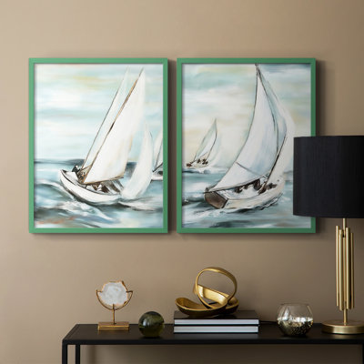 NAUTICAL Series L-Premium, reproduction encadrée prête à accrocher - aucun clou requis - aucun clou requis