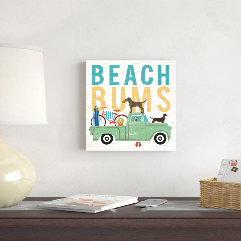 Beach Bums Truck I Square, H 12 po x l 12 po x P 1,25 po