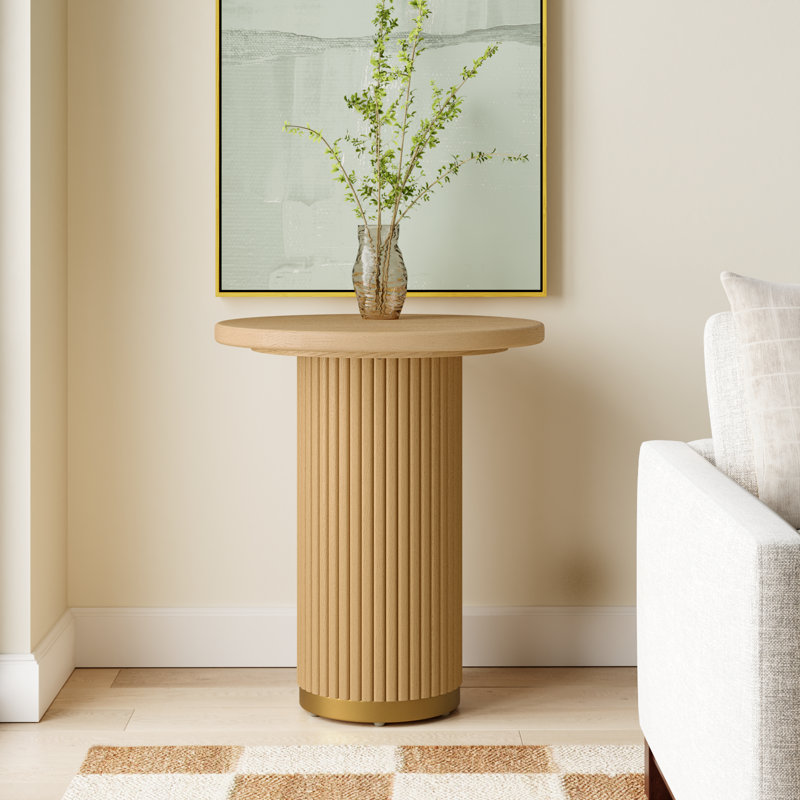 Diani Oak Wood Entry Table, Natural