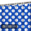 Rideau de douche sans couture à pois blancs et bleus avec 12 crochets-129039712