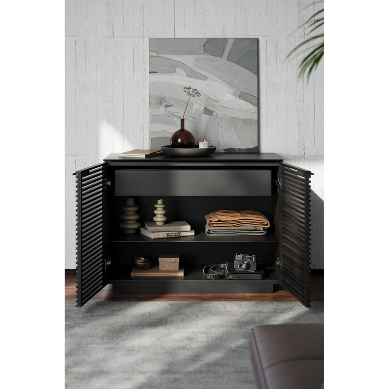 Corridor Accent Cabinet, Charcoal/Stained Ash